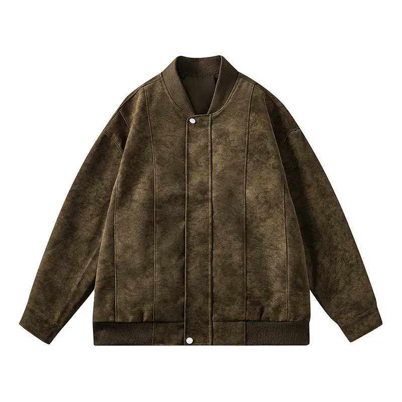

American Style Men's Leather Jacket Brand New Retro Lapel Leather Jacket Short Motorcycle Style Trend Leather Jacket