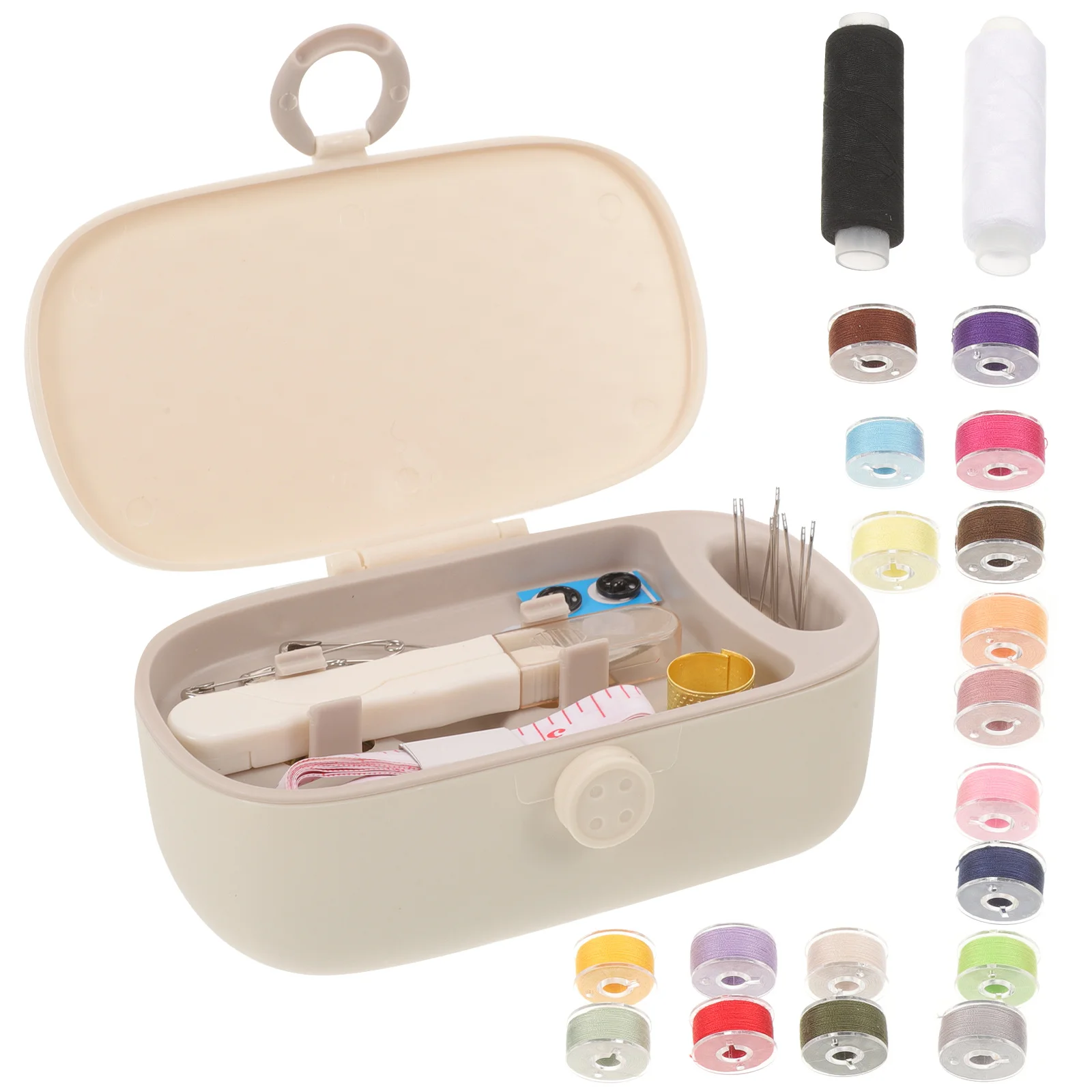 

1Set Thread Needle Box Embroidery Kit Compact Storage Organizer Household Sewing Thread Kit Durable Plastic Storage Box