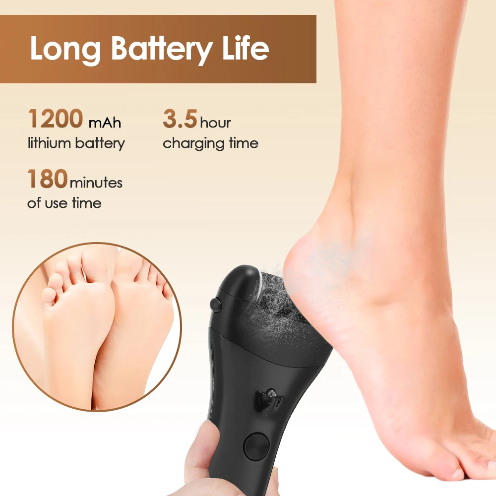 Electric Foot Grinder with Digital Display Rechargeable Callus Remover IPX4 Portable Foot File Heel Dead Skin Callu Removal Tool