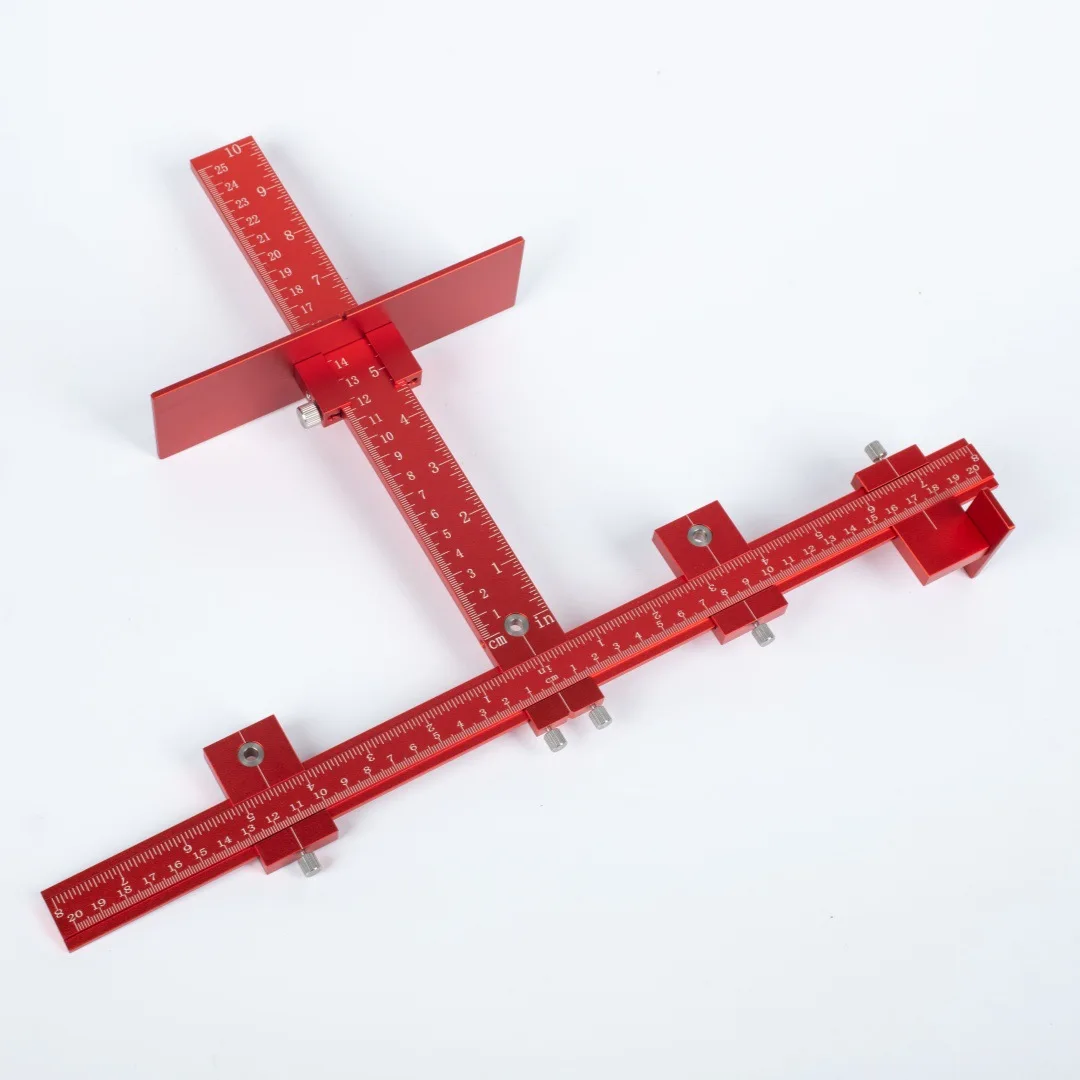 1Pc Aluminum Alloy T-Type Woodworking Scriber Gauge Precision Marking & Measuring Ruler for Carpentry & DIY