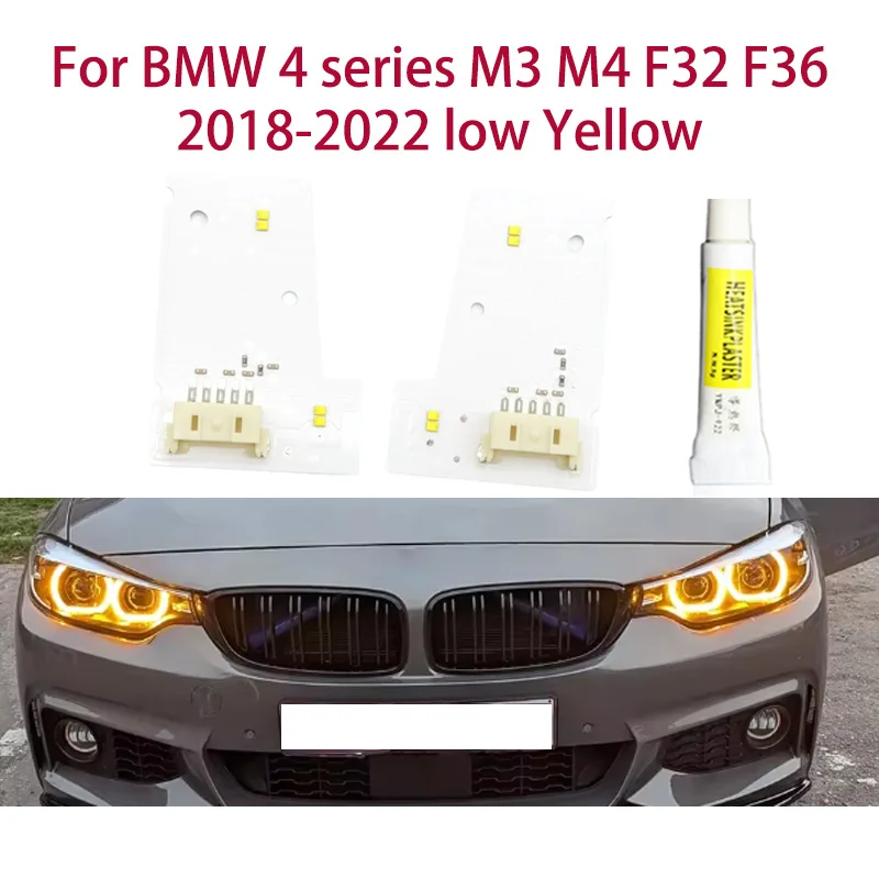 

1pair Lemon Yellow DRL Chip Angel Eyes light modification Car headlights Ballast chip For BMW 4 series M3 M4 F32 F36 LOW 18-2022