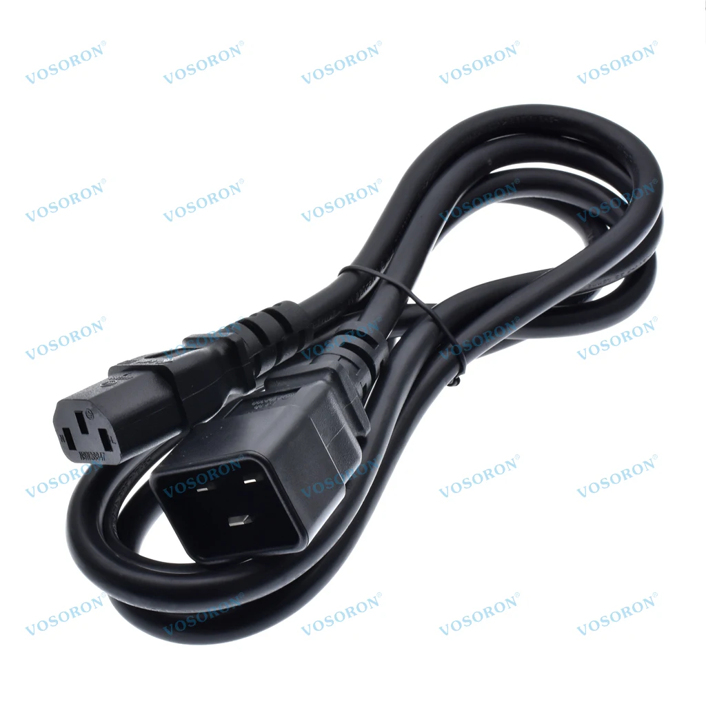 IEC320 C20 to C13 Extension Cord Cable for Server/PDU, 16A to 10A, Heavy-Duty Computer Power Cord