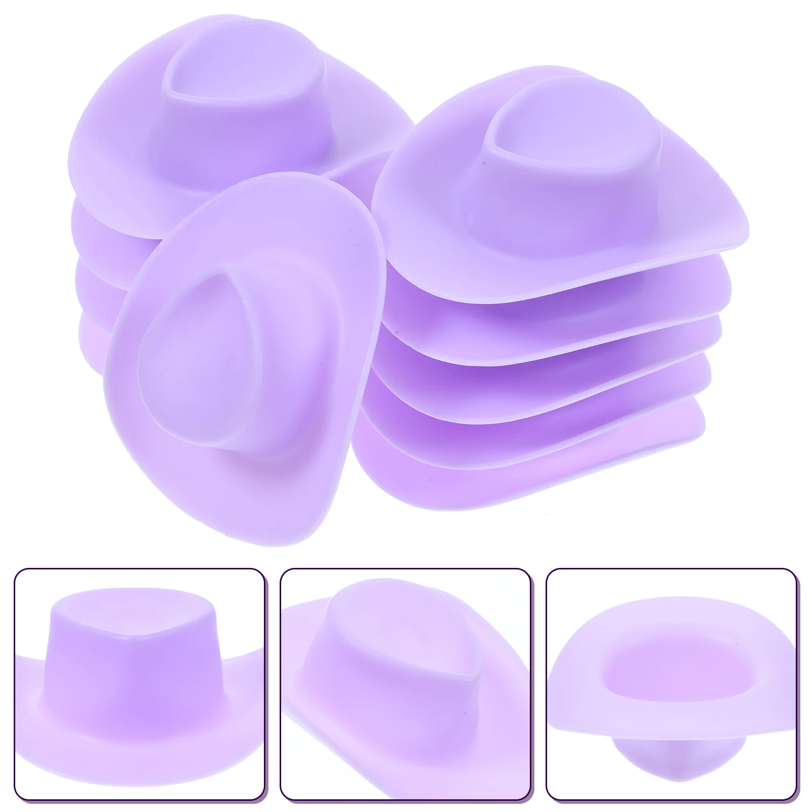 

10 Pcs Mini Cowboy Hat Cowgirl Hats for Drinks Dolls Miniature Party Little Crafts
