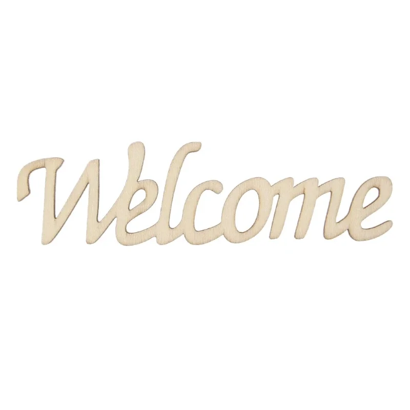 Welcome Letters Wooden Hanging Sign Wall Decal Sticker Room Home Decor Ornament