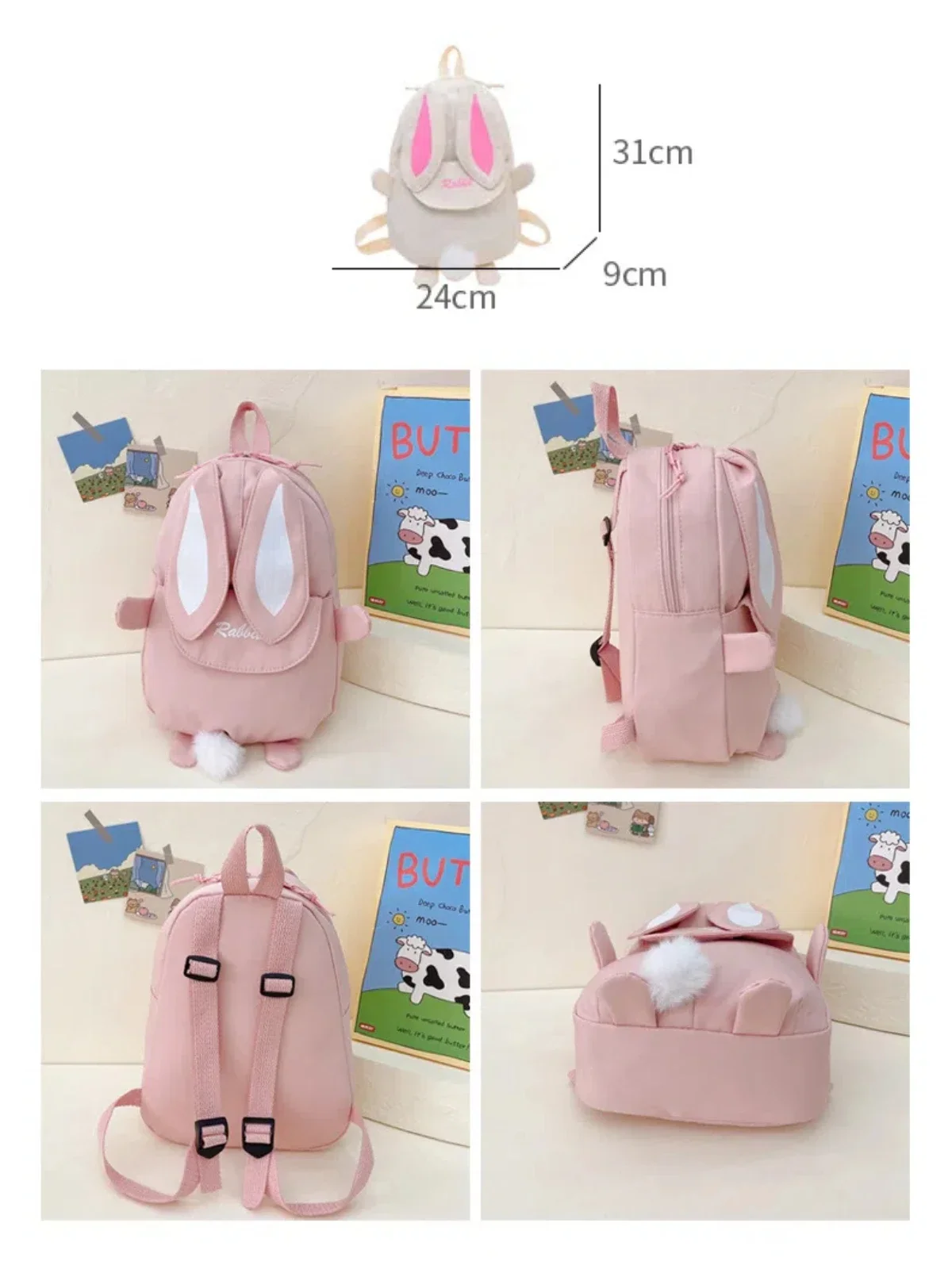 Personalized Bag Name Baby Gift Custom Name Bag Girl Bag With Name Embroidered Name Bag Boy Kindergarten Backpack Rabbit Bag