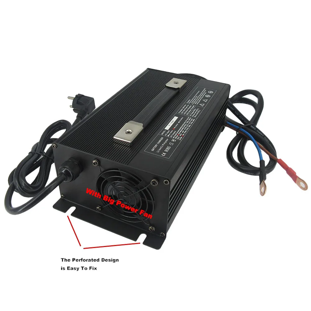 1500W 24V 40A LiFePO4 Charger 29.2V Iron Phosphate Fast Chargers For 8S 24 Volt LFP RV Forklift Energy Storage Solar Battery