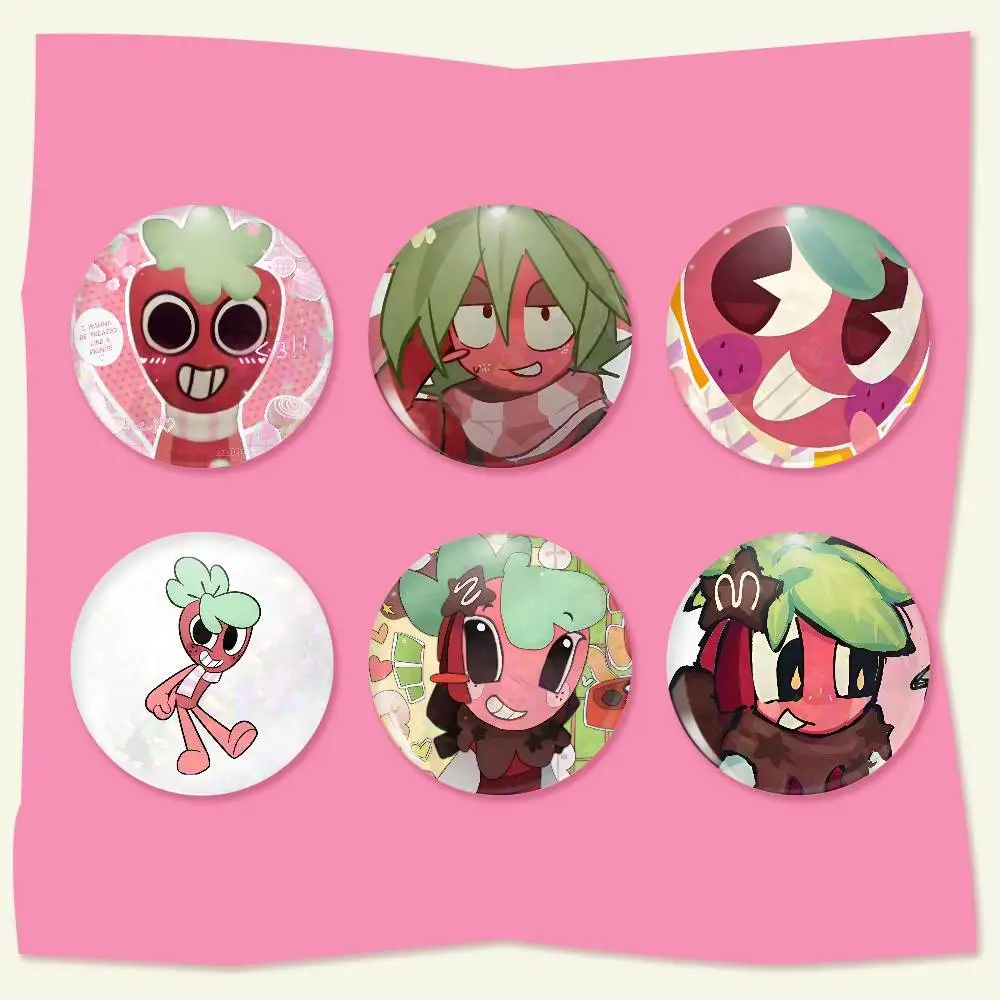 S-Sprout D-Dandys W-World Badge On Backpack Accessories Manga Icons Pins Round Cartoon Brooches For Clothes Bag Decor Gifts