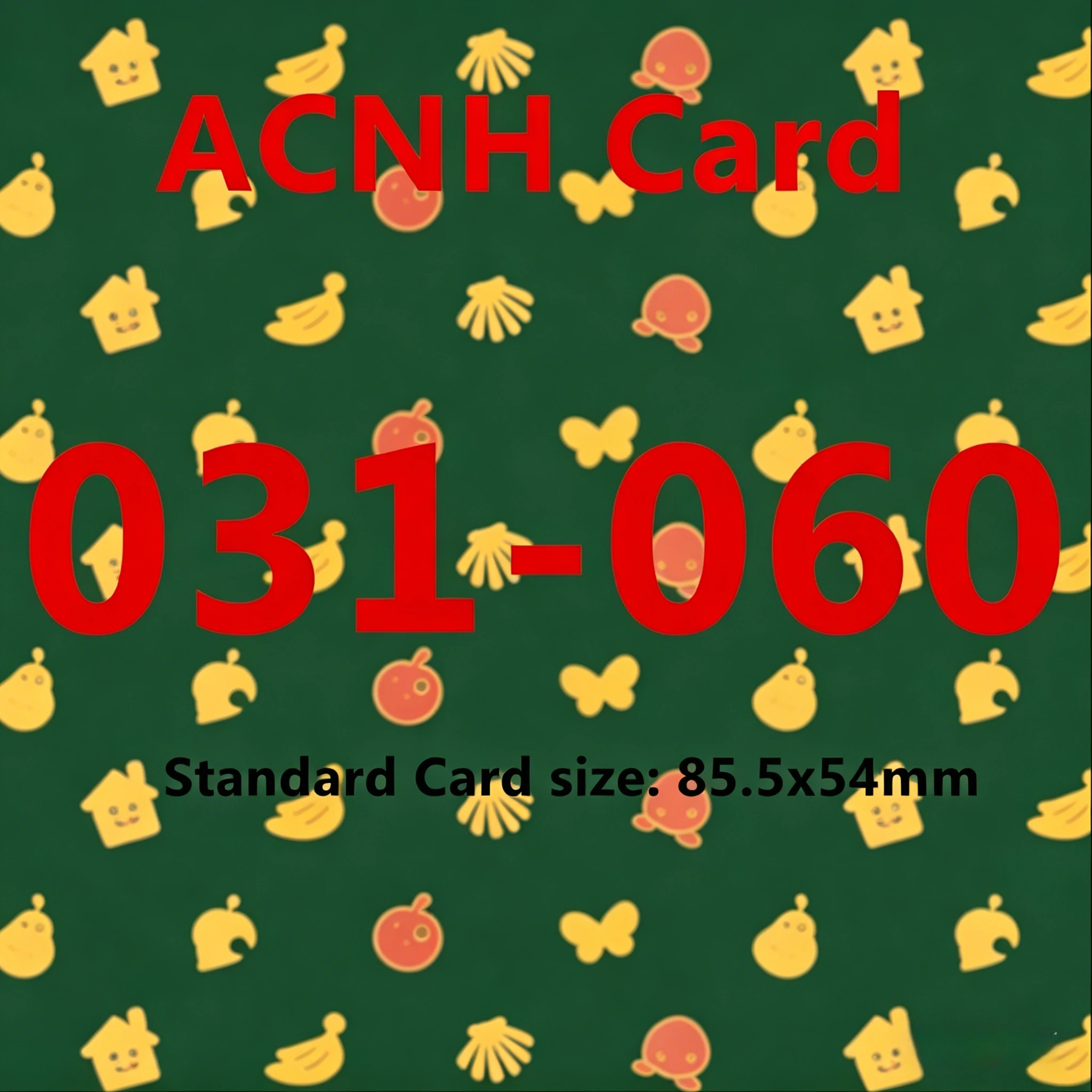 ACNH Card NFC Excellent Craft Chips 031-060 Bright Color Firm Texture for Daily Leisure and Entertainment 85.5x54mm