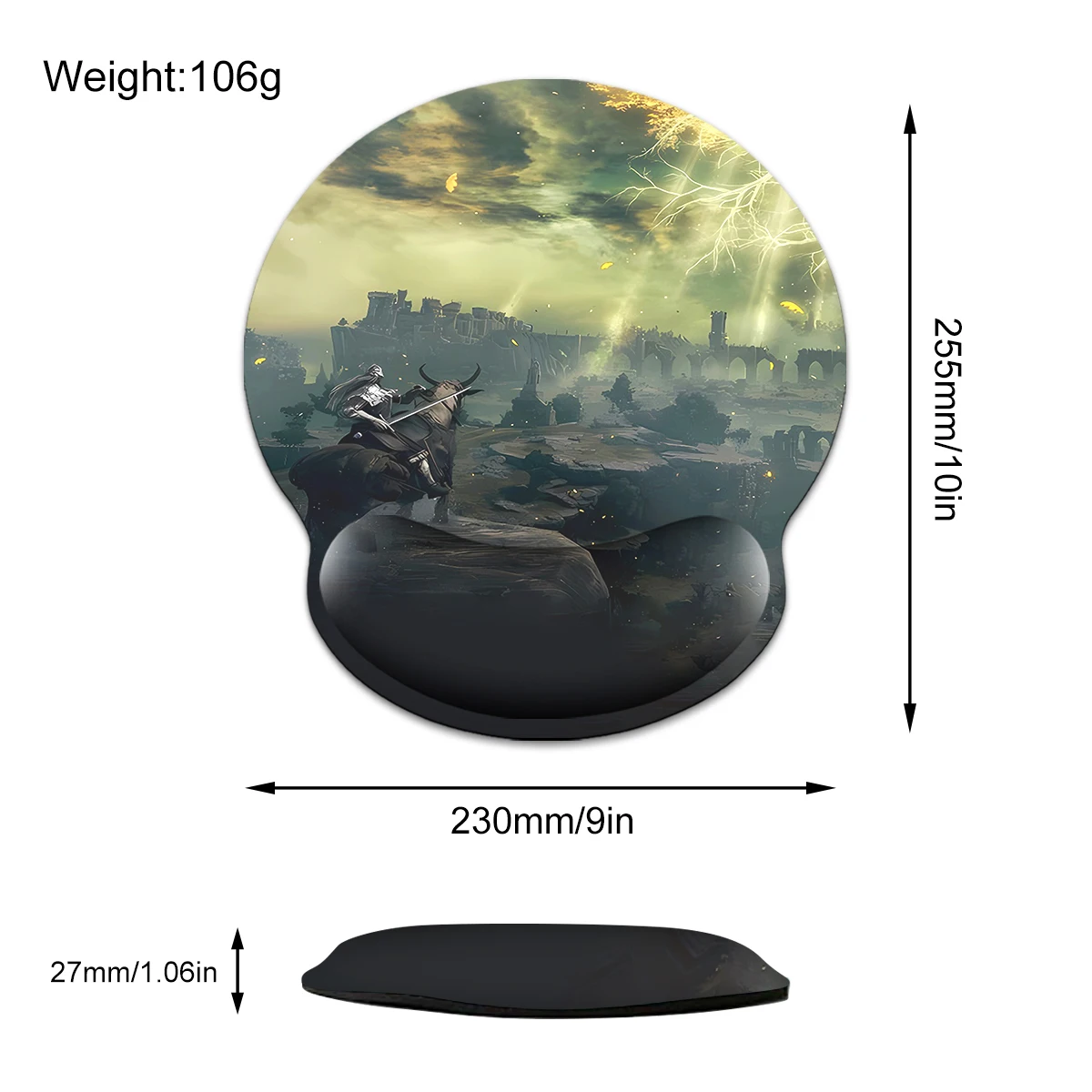 1pc Heroic Horseman In Night Wrist Mouse Pad Ergonomic Soft Anti-Slip Wrist Rest Support Mat Computer Mouse Pad For Office PC