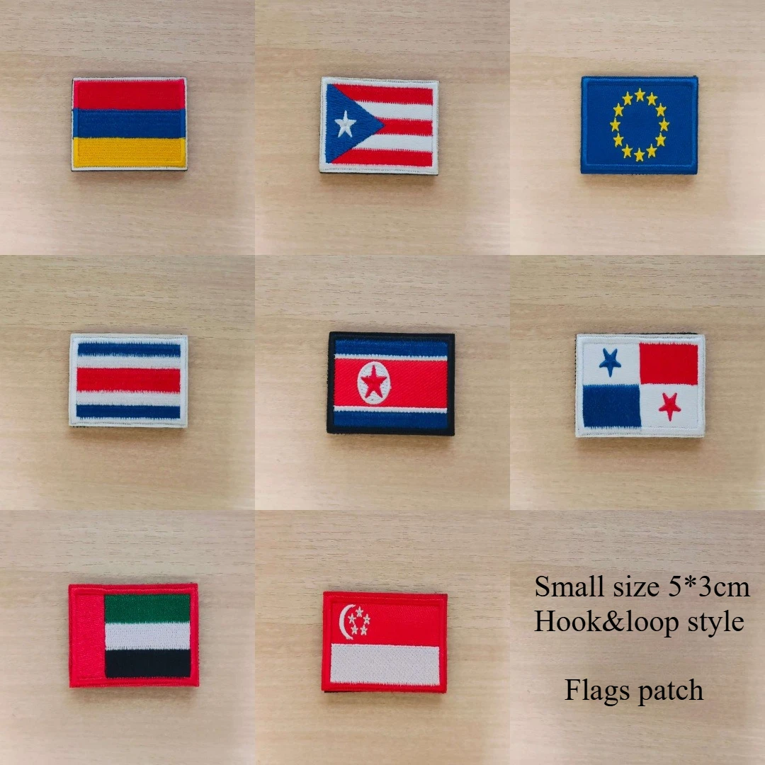 Recién llegado, parches de gancho y bucle de banderas bordadas para gorras, bolsas, 5x3cm, pancarta de región de rayas, insignia táctica, colores bascos de Escocia