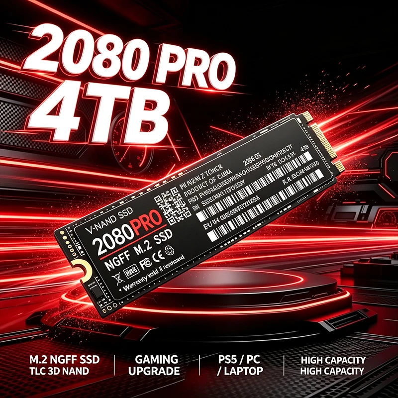 2080 PRO M.2 NGFF SSD TLC 3D NAND 2280 Internal Solid State Drive 500GB‑4TB For Gaming Desktop Laptop PC Storage