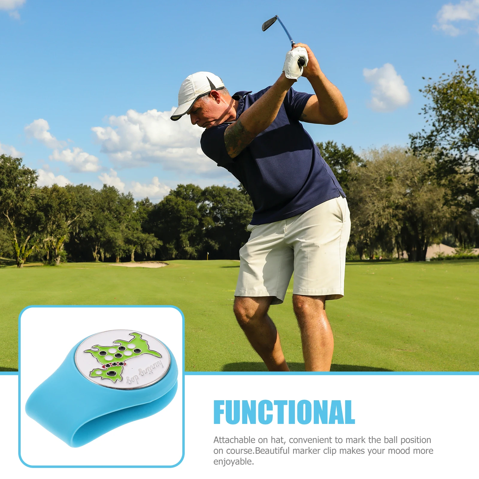 

Golf Hat Clip Ball Marker Detachable Silicone Cartoon Animal Fruit Golfing Accessory Durable Gift Idea For Loved Ones