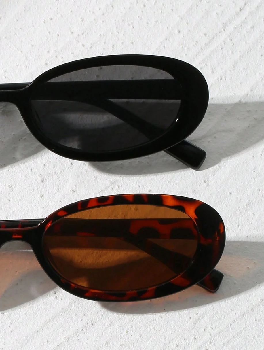 نظارات شمسية بلاستيكية بيضاوية عتيقة الطراز، إطار صغير، حماية من الأشعة فوق البنفسجية، تصميم عصري للسفر والشاطئ والعطلات