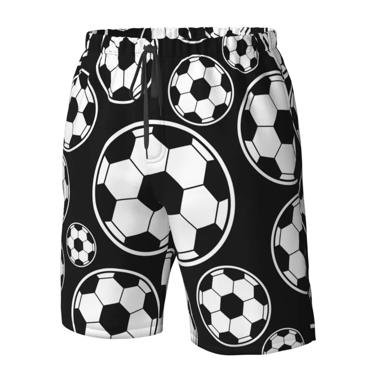 Costume da bagno da uomo con motivo pallone da calcio, costume da bagno, boxer, da spiaggia, ad asciugatura rapida