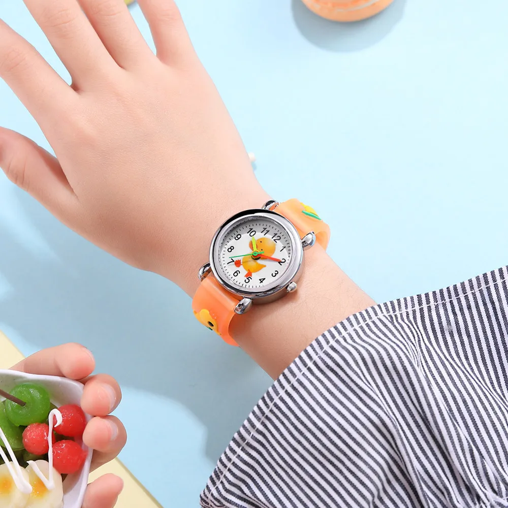 cute sweet silicone band Duck style Children\'s cartoon watch