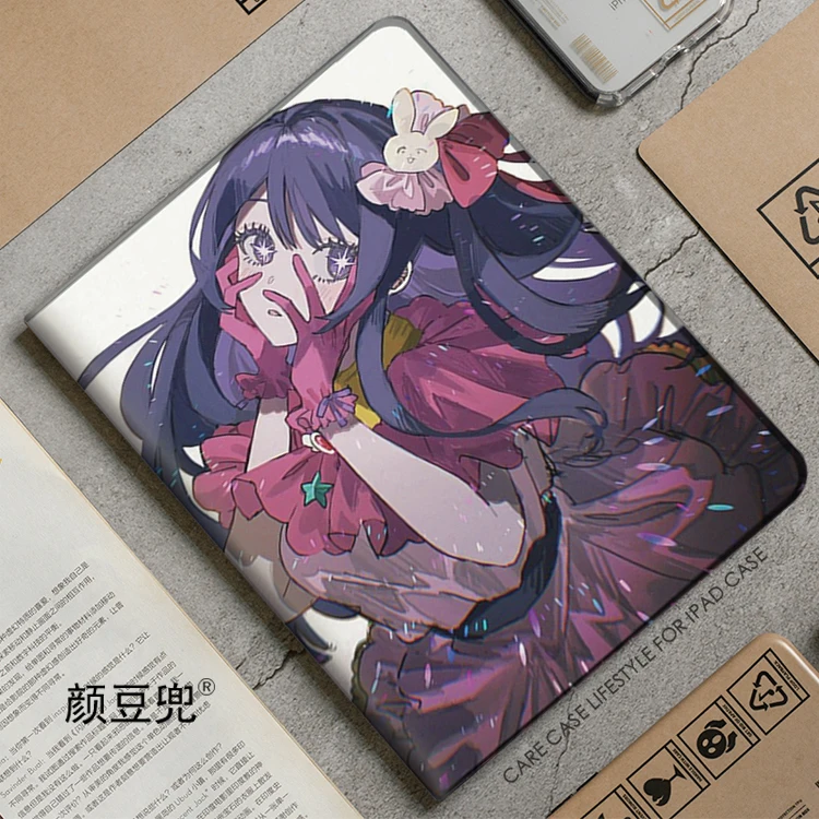 OSHI NO KO-Anime Hoshino Ai Case para iPad 10.2, 9th, 10th, Air 2, 3, Mini, 6, 5, Silicone de luxo, Pro 12.9, Air4, iPad Pro 11