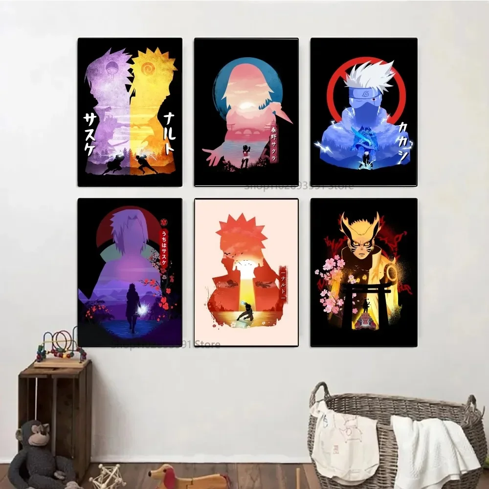 1pc NARUTO Poster Poster Stickers Art Wall Murals Decor Game Room Decor Gifts Kawaii HD Painting Cat Cars