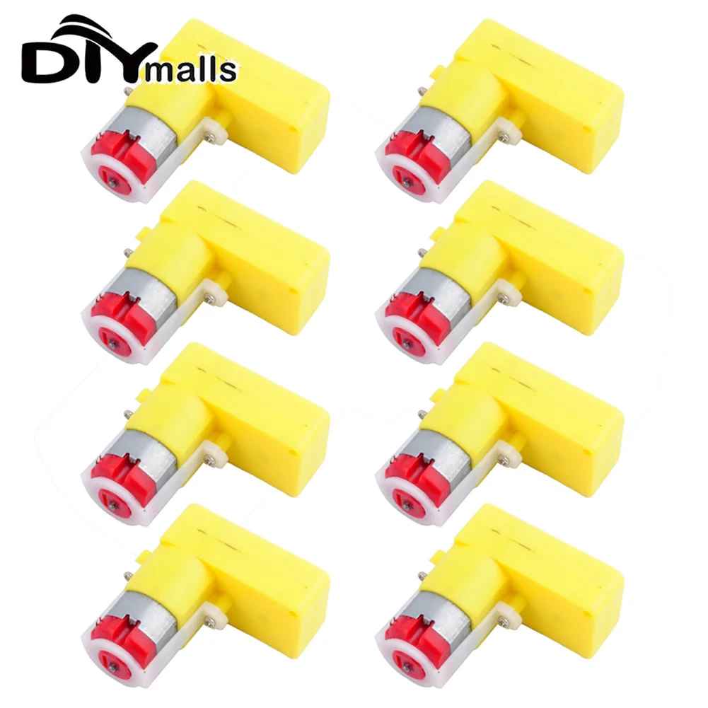 8PCS TT Motor L Shape Smart Car Robot Gear Motor 3-12V DC Electric Gear Motor for Arduino DIY Smart Car Robot