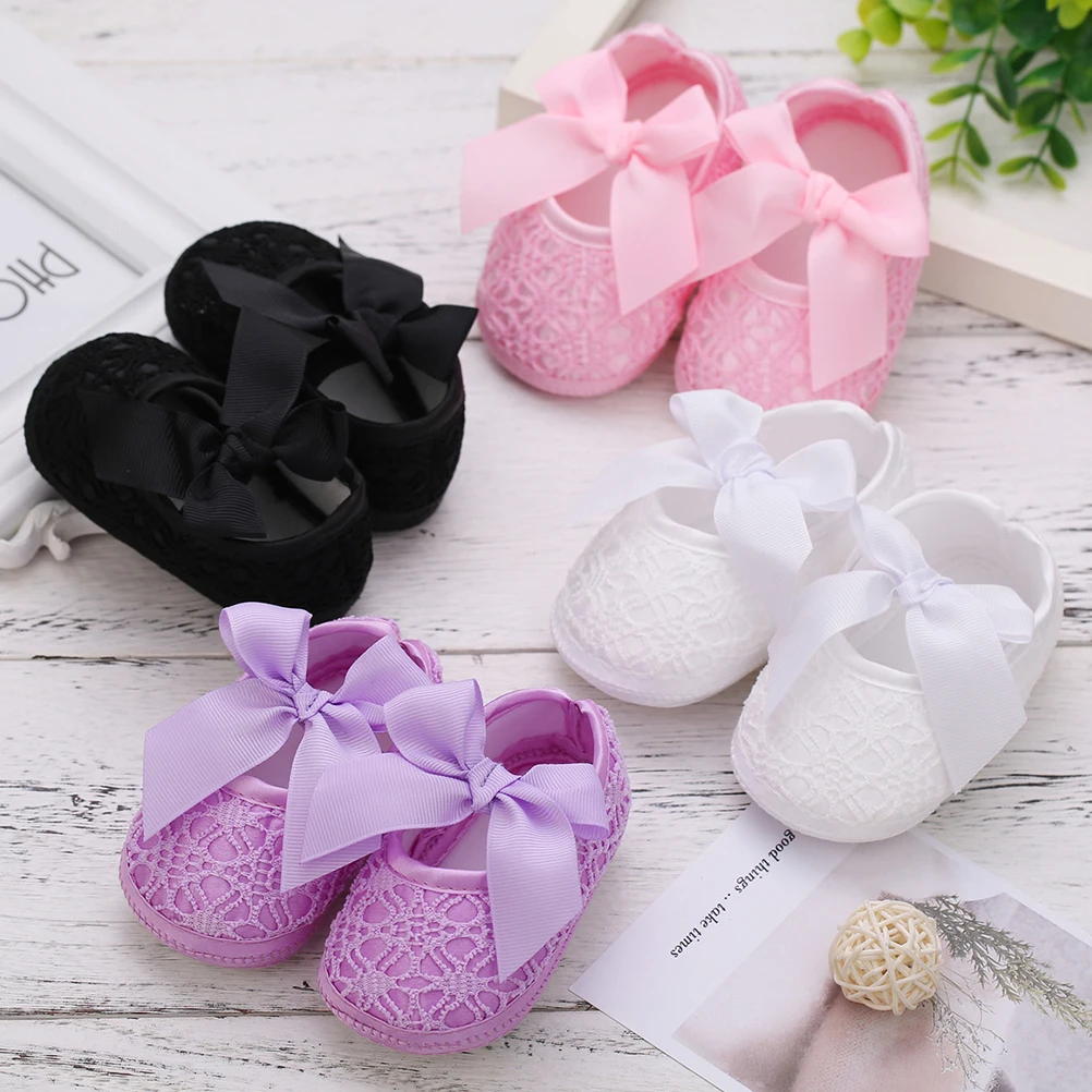 

1 пара детских туфель принцессы с кружевом и бантом для новорожденных девочек, белая, размер 13, внутренняя длина, детская обувь 11,5 см