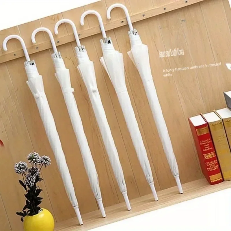 5-12pcs Frosted Transparent 90cm Umbrella Bulk Sets Woman Ultralight Metro Stations Wedding Travel 8 Bones Long Handle Umbrellas