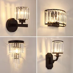 Nordic Wall Crystal Wall Lamp Creative Bedroom Bedside Wall Lamp Simple for Living Room Balcony Postmodern Gold Wall Lamp