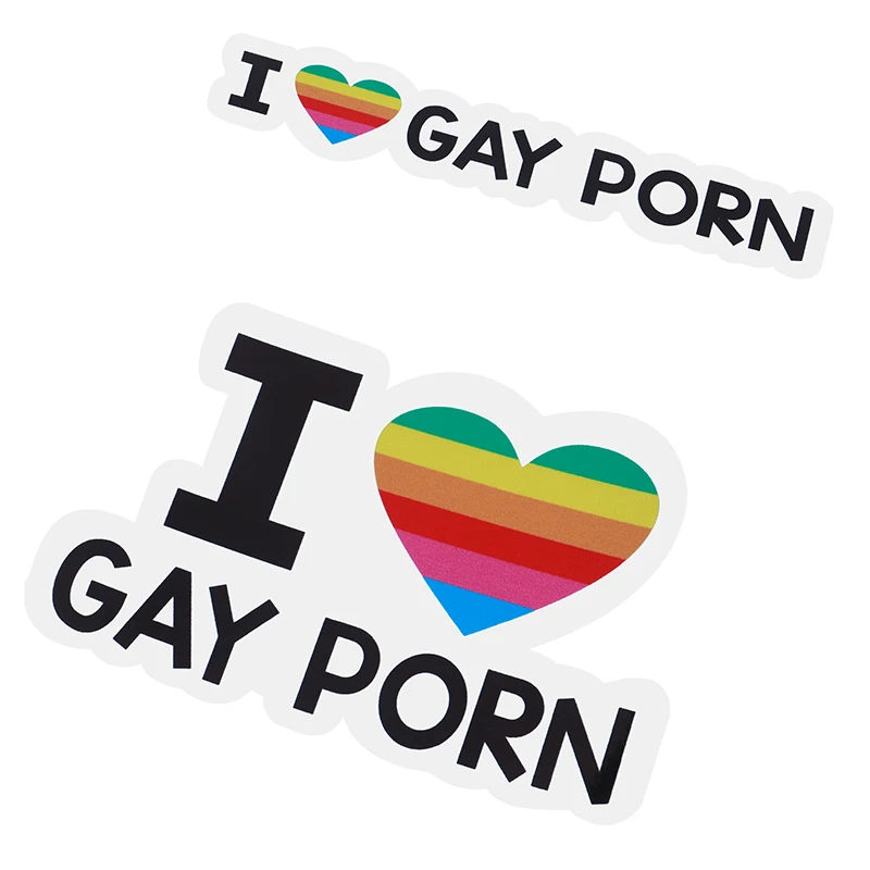 I LOVE GAY PORN Car Sticker Funny LGBTQ Rainbow Decoration Stickers Warning Reflective Decal Personality Trunk Bumper Sticker view 4