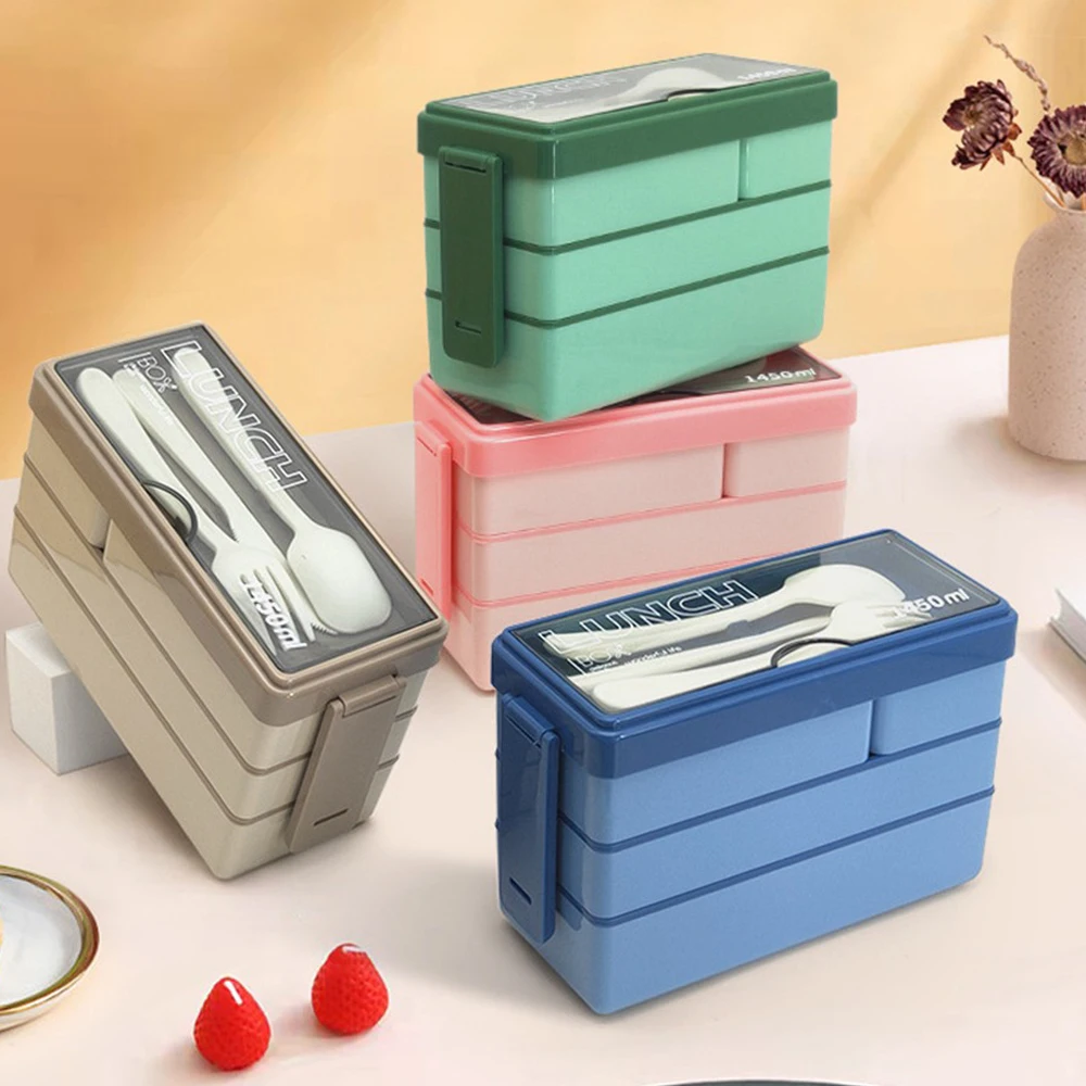 1/2/4PCS Tableware Three-layer Lunch Box Microwave Available Convenient Fruit Box Three Layers Easy To Clean Storage Box