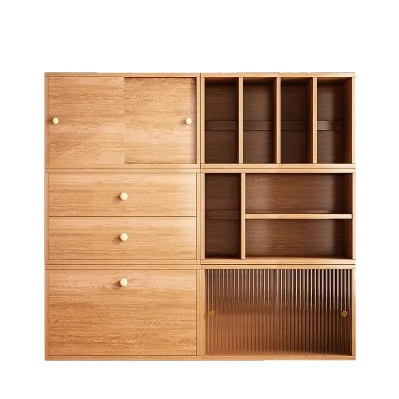 

Durable Solid wood core bookcase Living room shelf Wall side cabinet Module combination cabinet High Quality