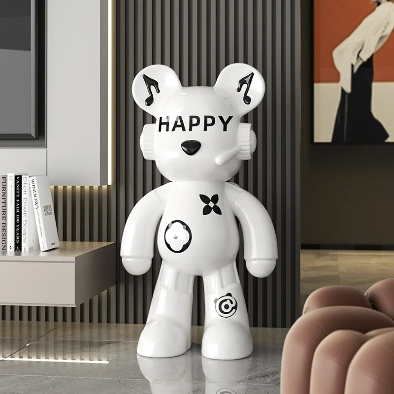 Trendy Modern DJ Backpack Bear, Floor-standing Large Ornaments, Living Room Decoration, Violent Bear, Large Piggy Bank