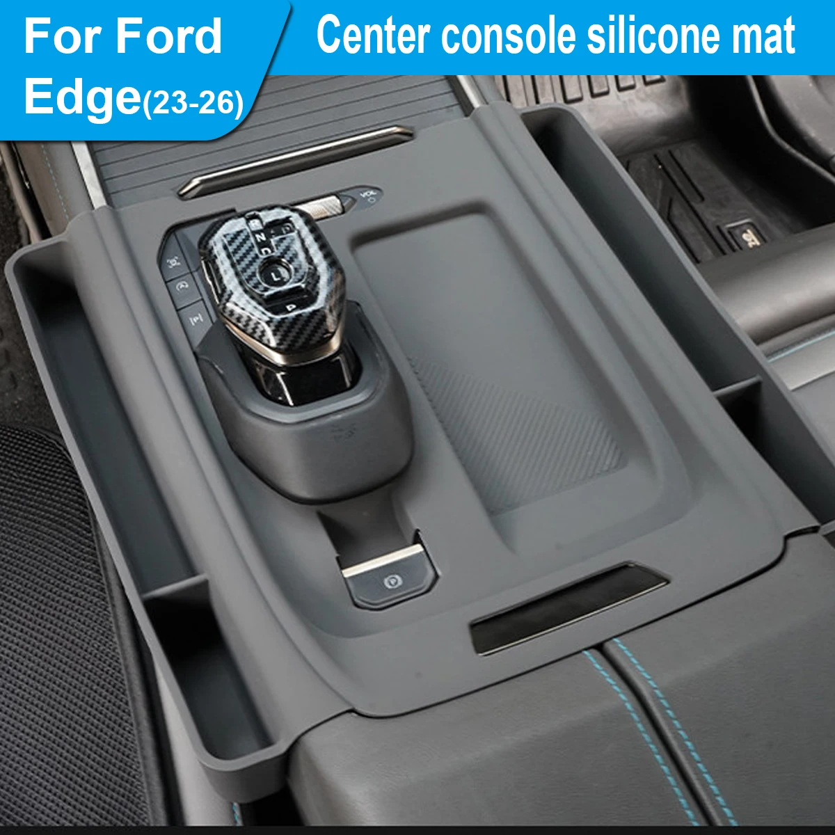 

Suitable for 2023-2026 Ford Edge, Center Console Silicone Mat - Left-Hand Drive, Center Console Storage Mat, Interior Modification Accessories