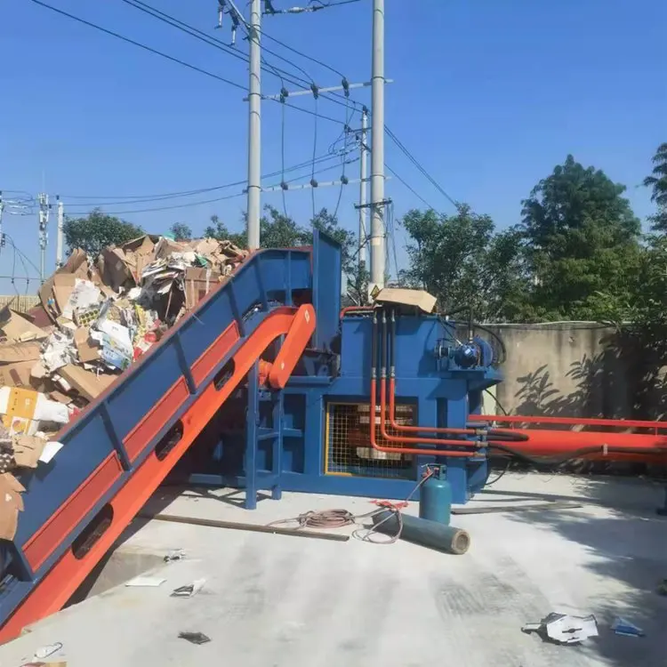 Horizontal Hydraulic Baler Automatic Waste Paper Plastic Bottle Compress Packing Machine Heavy Duty Baling Press Line