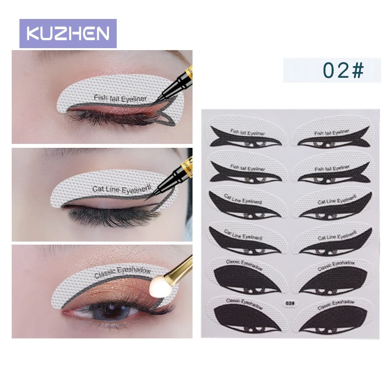 Augen Make-up Schablonen Aufkleber Karte Eyeliner Vorlage Augen Make-up Schablone Augenbrauen Lidschatten Make-up Vorlage faul Form werkzeug