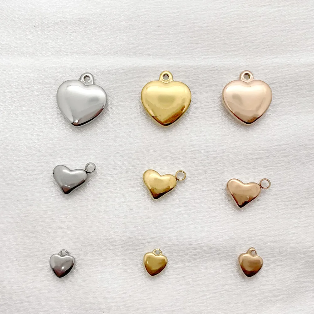 20pcs/lot Blank Finishing Polish Stainless Steel Charm mini disc  mini Heart Tags Tag  Wholesale