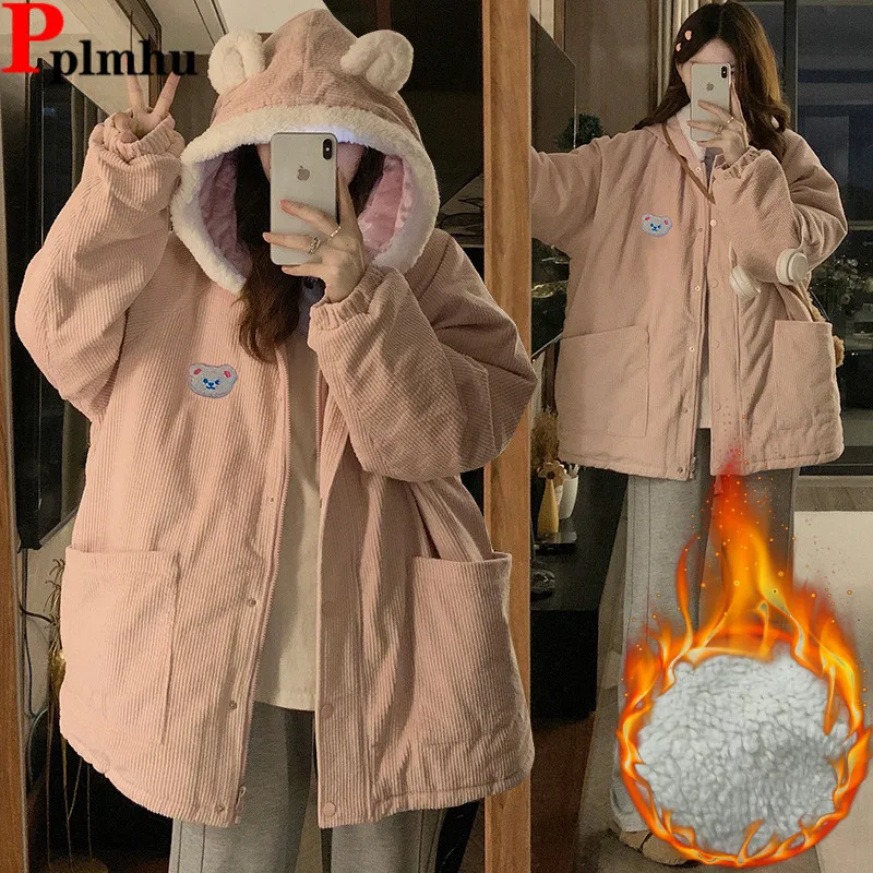 Hooded Loose Warm Cotton Coats Tops Winter Korea Fashion Jackets Casual Snow Wear Chaqueta Casaco Women Design Jaquetas Abrigo