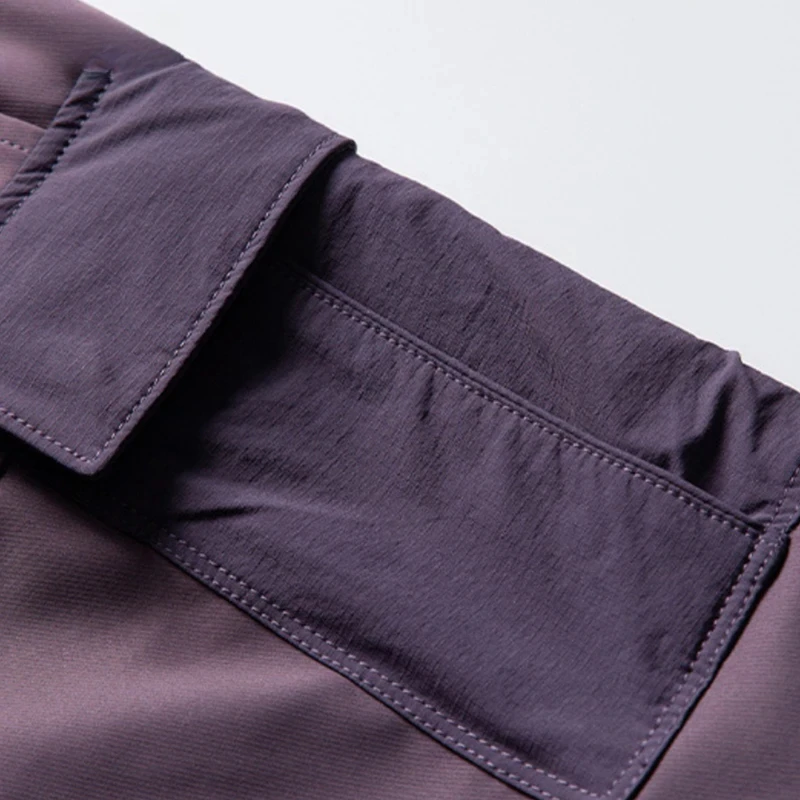 جيب كبير تقسم البضائع السراويل الرجال سفاري نمط مرونة الخصر مقاوم للماء سريعة الجافة واسعة الساق فضفاض بنطال رياضي رجل بنطلون #4