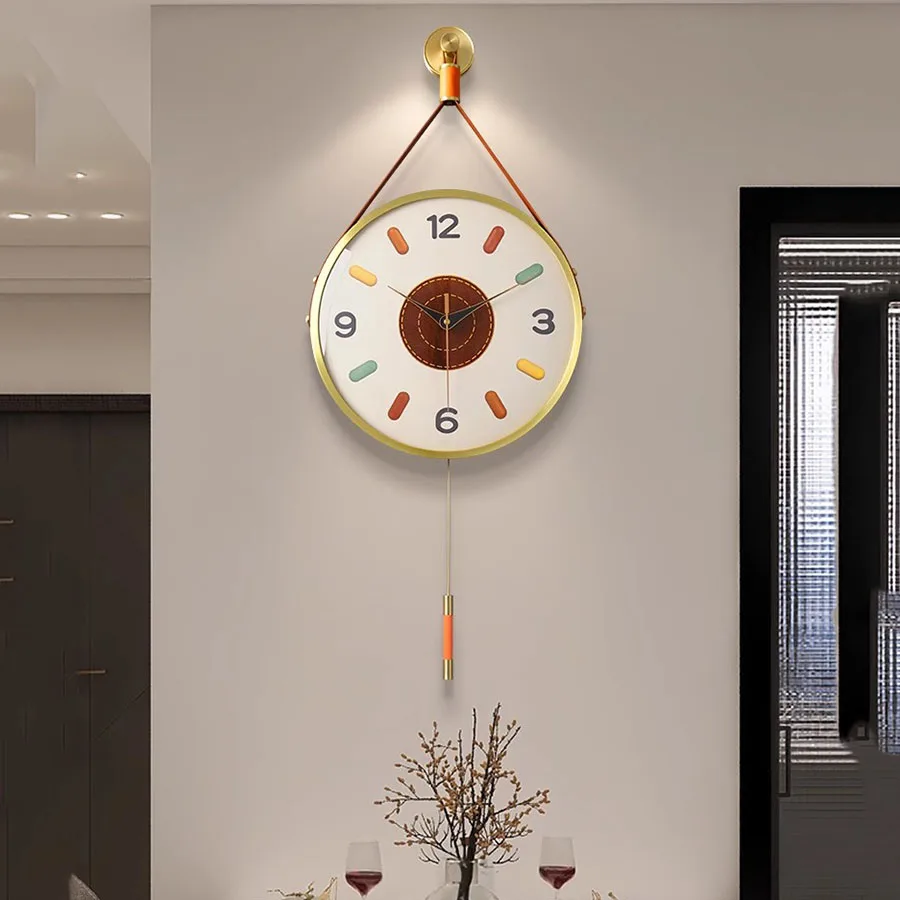 

Home Wall Clock Decoration Living Room Gift Hooks Wall Clock Pieces Classic Number Needles Colorful Round Wandklok Home Decor