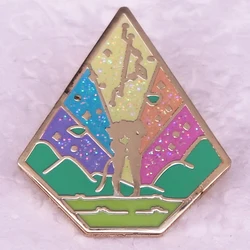Rainbow Glitter Kiss Enamel Pin Cartoon Brooch Jewelry Backpack Decorate