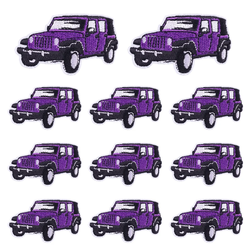 مكواة كرتونية ذاتية الصنع للملابس ، رقعة تطريز أرجوانية ، رقع لاصقة حرارية على الملابس ، ملصقات خياطة ، 10 *