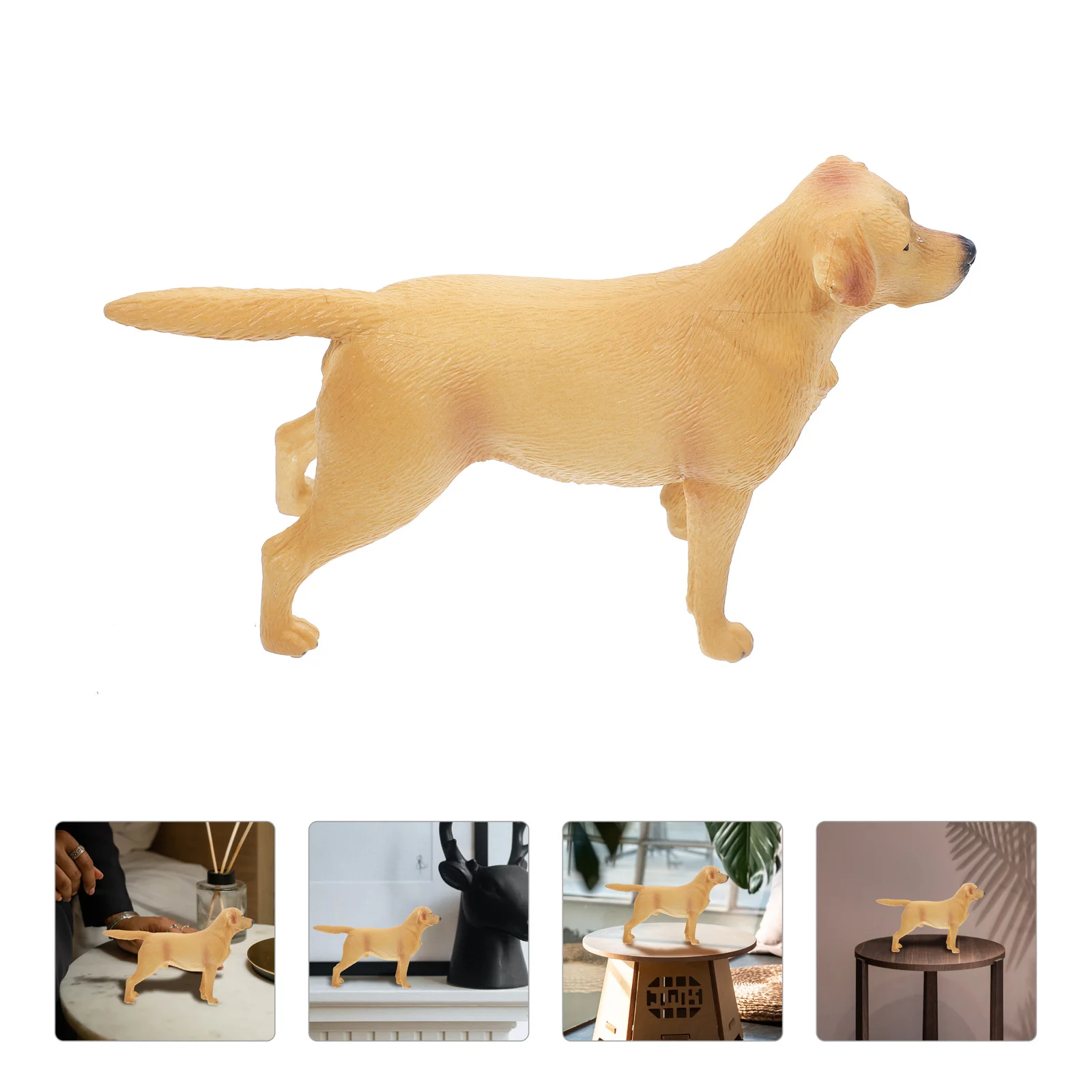 Dog Figurines Toy Labrador Retriever Figure Decor Craft Plastic Ornament Puppy Model