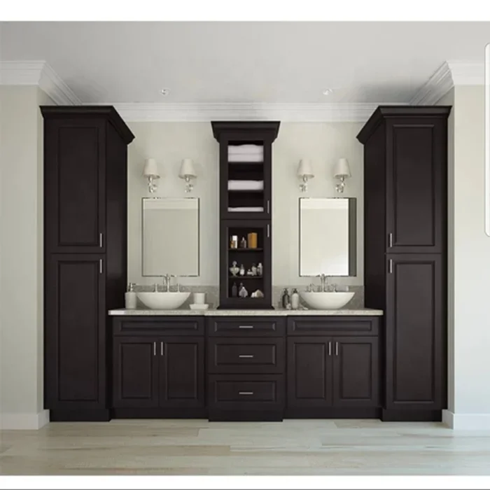 

American Style White Solid Wood Bathroom Furniture Bathroom Vanity Bathroom Cabinet
