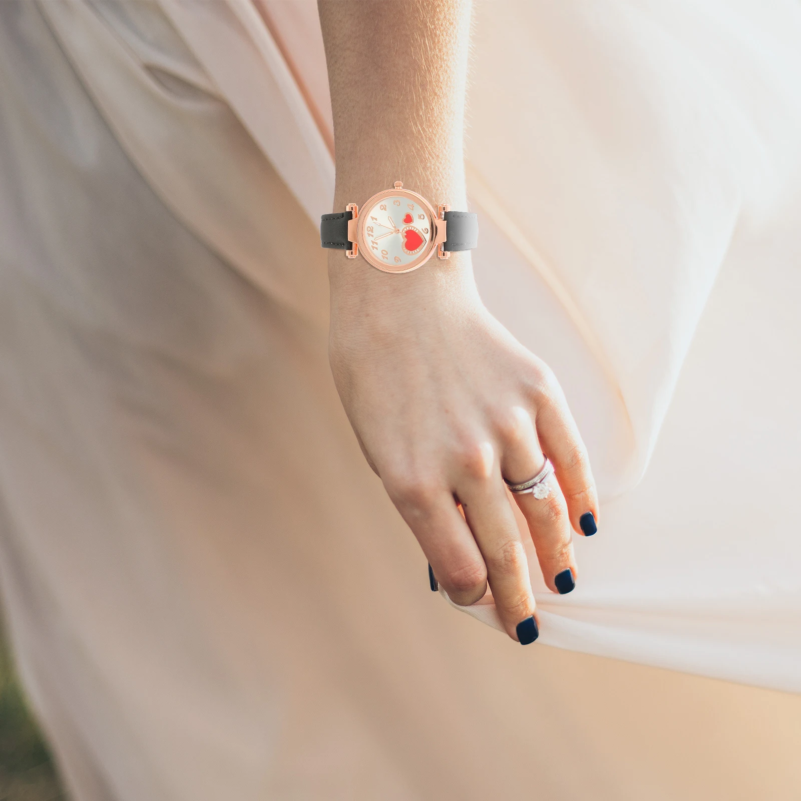 

Heart-shaped Children's Quartz Watch Student Stainless Steel Ladies Watches for Women