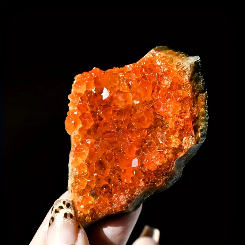 Clágulo de cuarzo naranja: forma de piedra bohemia grande con inclusiones naturales, piedra preciosa para decoración del hogar, meditación y exhibición de altar