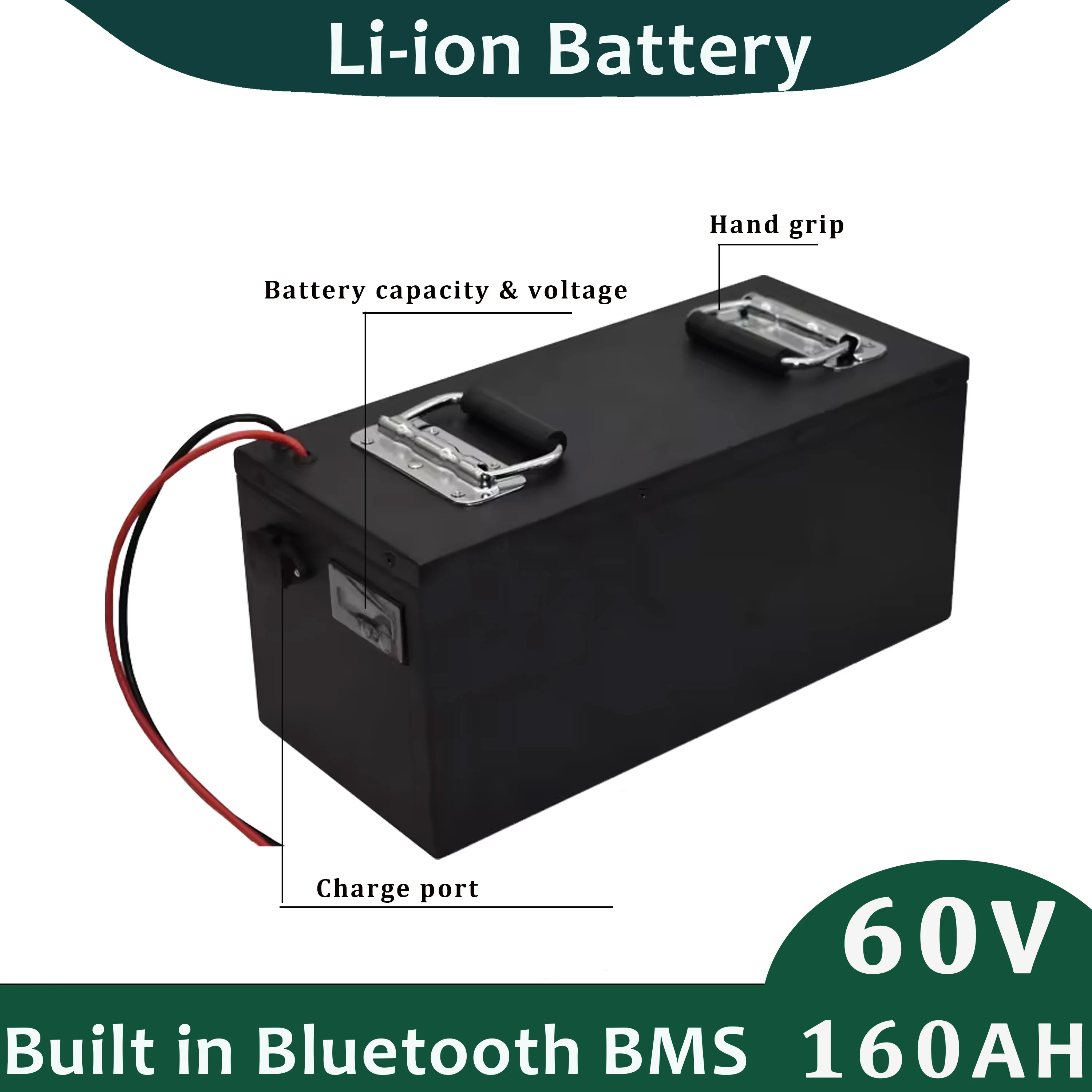 60v 160Ah Lithium Ion Battery Pack Built In Smart BMS Perfect For Electric Vehicle +20A Charger