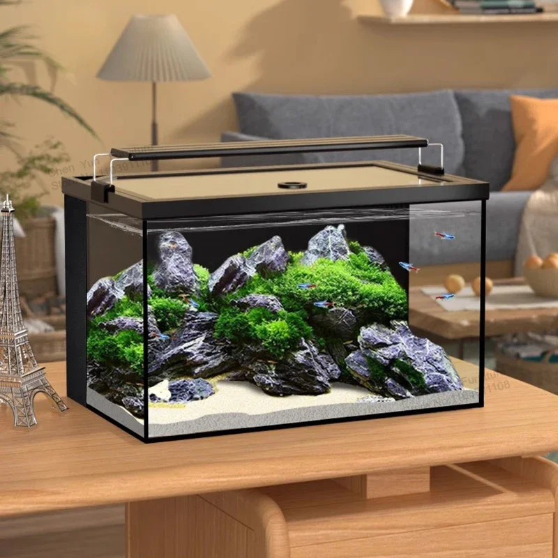 

Corporation Desktop Fish Tank Living Room Home Aquatic Pet Supplies Ecology Loop Fish Tank Light Glass Aquarium Pour Aquarium