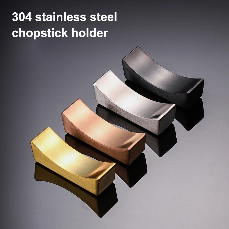 Ingot Shape Lucky Chopstick Rest Stainless Steel Cutlery Holder Knife Fork Spoon Stand Dining Table Decor Home Hotel Decor