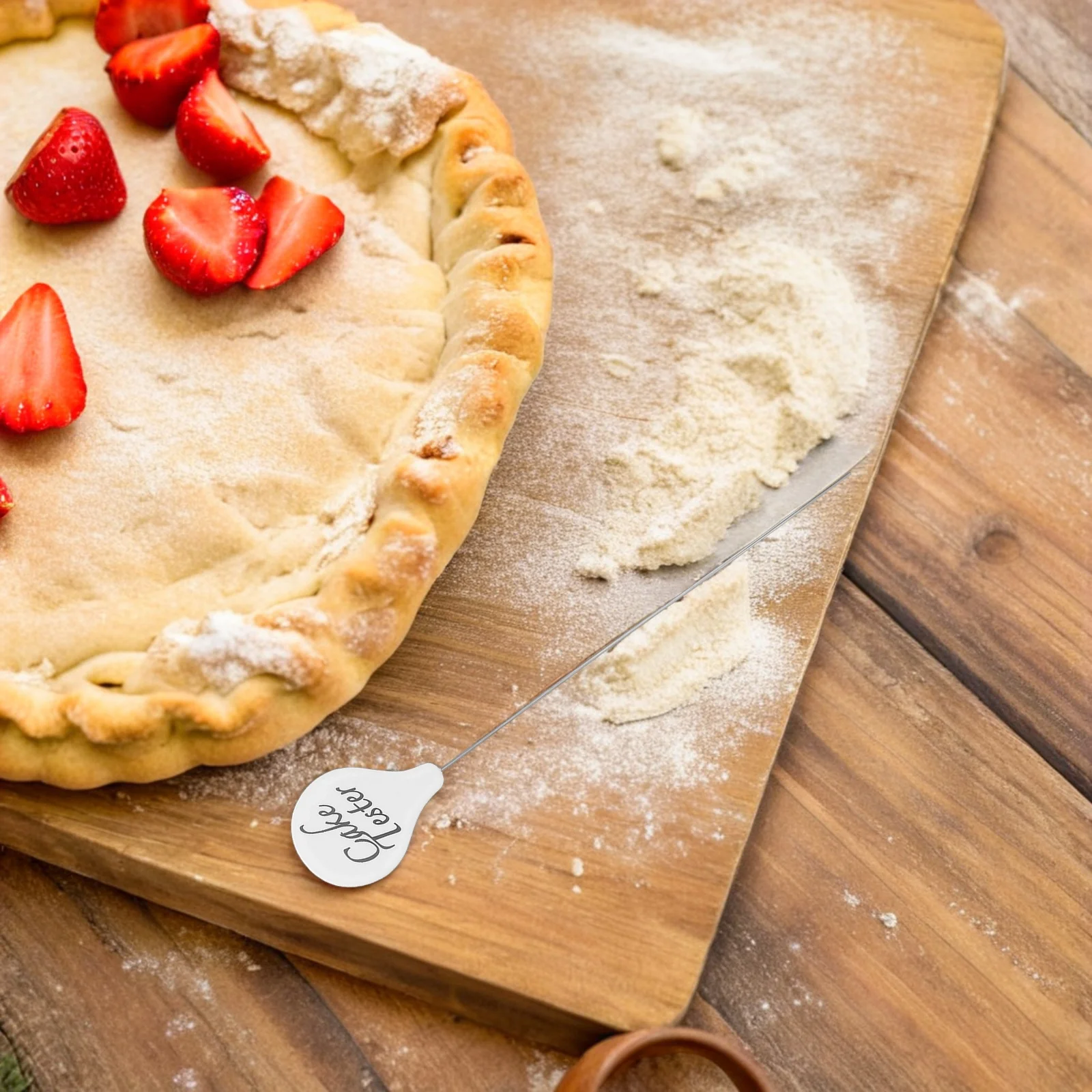 

4Pcs Cake Tester Stainless Steel Professional Baking Needle for Testing Cakes Cupcakes Bread Perfect Doneness Indicator Easy