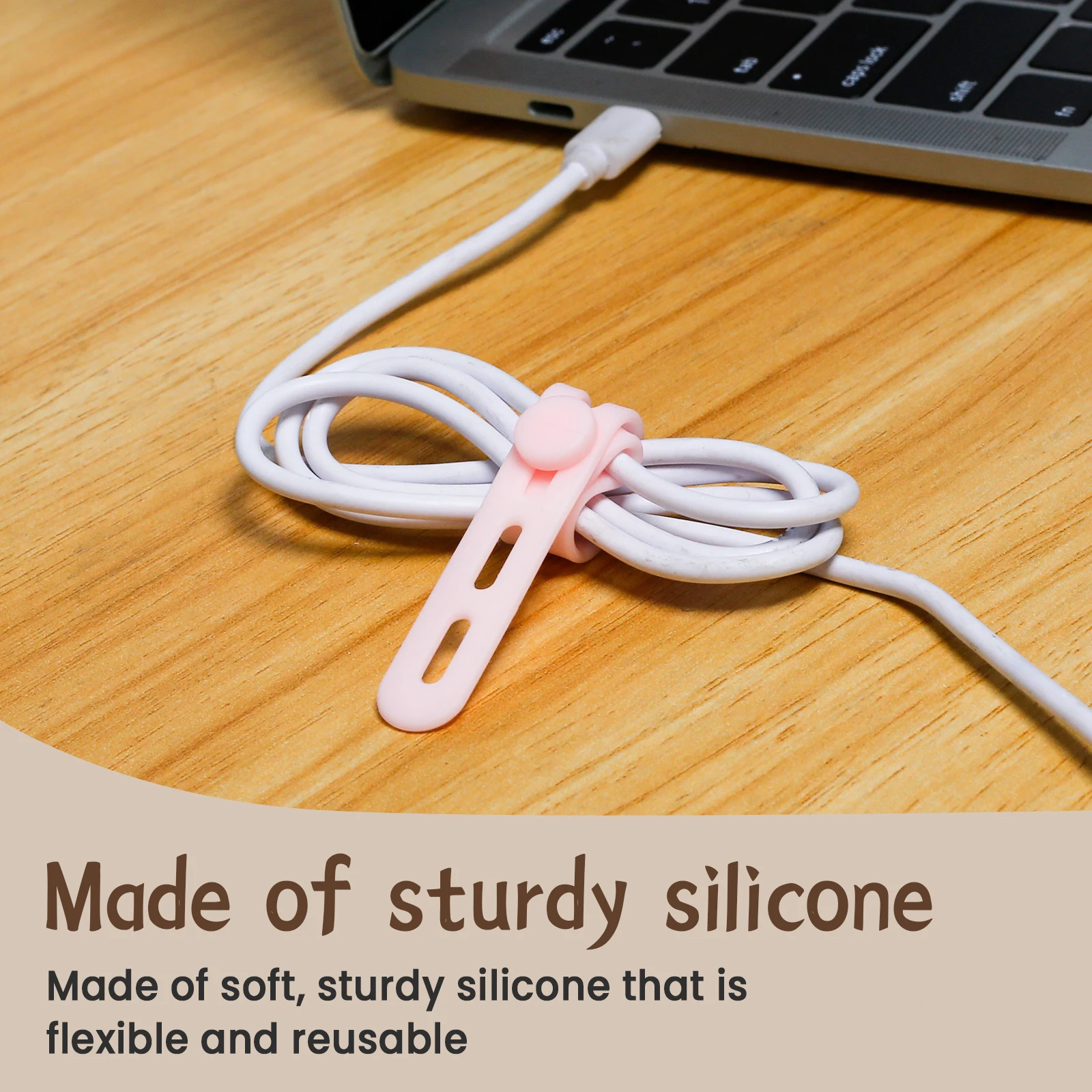 30Pcs Silicone Cable Ties Adjustable Cable Straps Black/Colorful Cord Organizer Reusable Cable Management Organizer Fastening