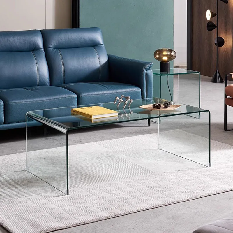 Rectangle Minimalist Coffee Table Hardcover Designer Luxury Transparent Side Table Sofa Tray Mobile Mueble Salon Home Furniture