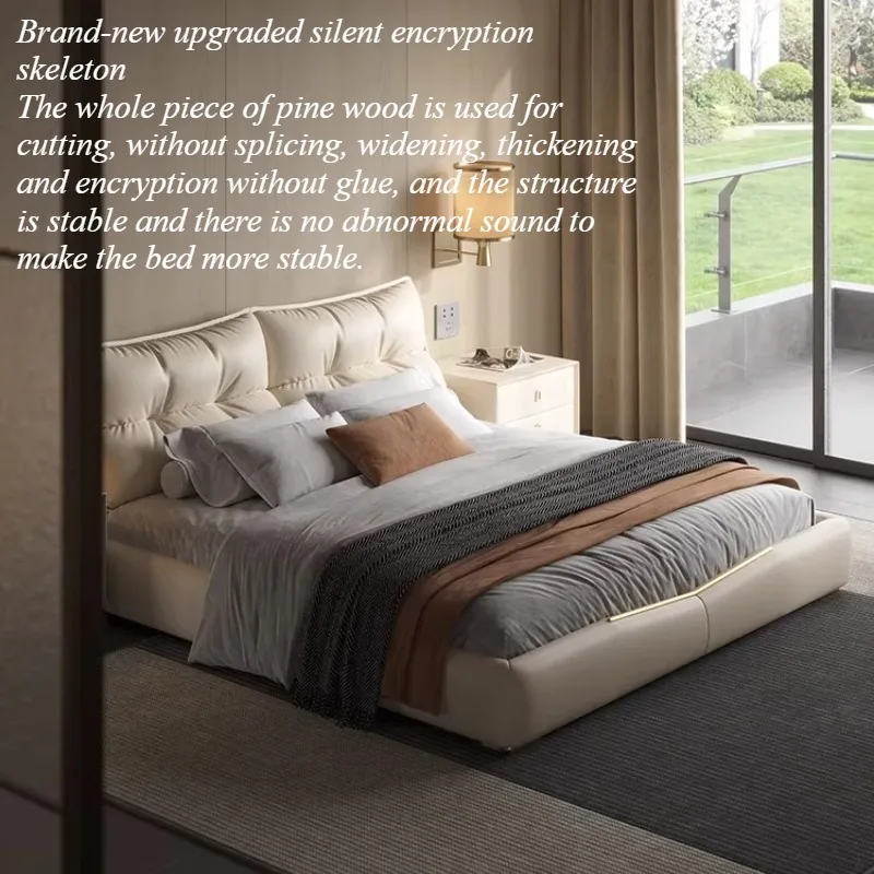 Twin Headboard Bed Upholstered Modern Storage Luxury Bed Nightstands Minimalist Camas De Matrimonio Dormitorio Bedroom Furniture