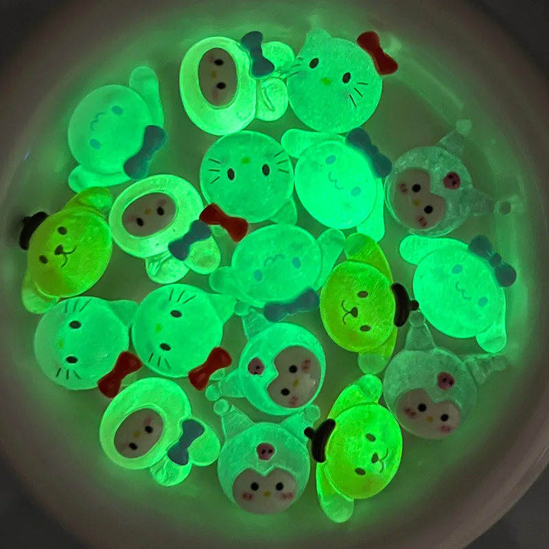 Luminous Cartoon Mini Resin Transparent Sanrio Animal Supplies Scrapbooking Accessories Charms Flatback DIY Decoden Material